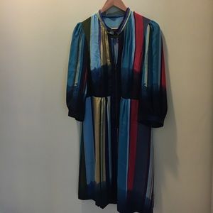 Vintage silk multi-color dress ~size 12