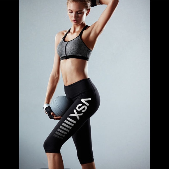 NEW! VICTORIA'S SECRET KNOCKOUT CROP SPORT PANT - Picture 1 of 8