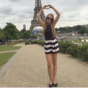 Black and white romper by Mystic.