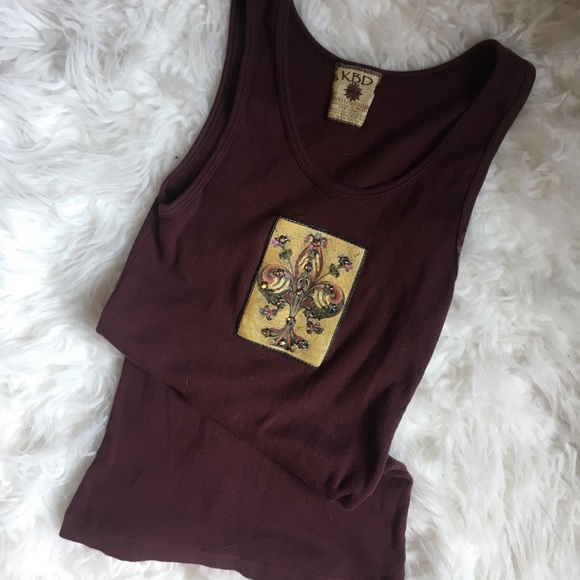 Fleur de lis rhinestone tank top - Picture 1 of 2