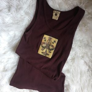 Fleur de lis rhinestone tank top
