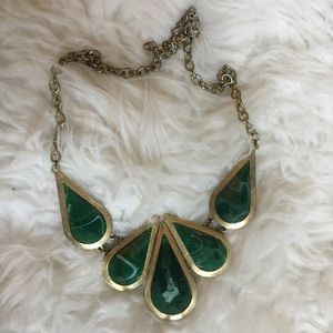 Emerald gem statement necklace