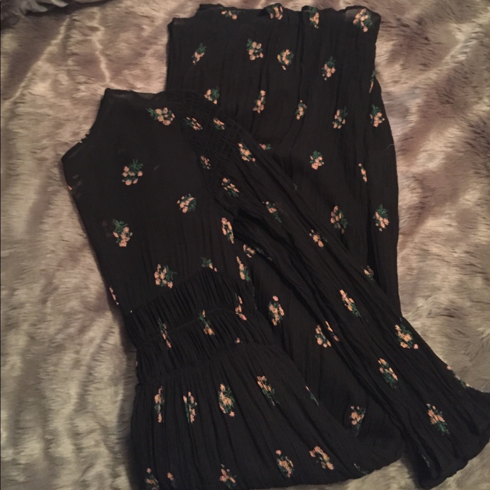 ZARA long black flowered dress