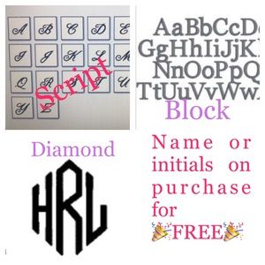 Name or Initials on purchase