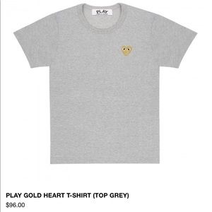 Play Gold Heart T-Shirt (Top Grey) 100%cotton