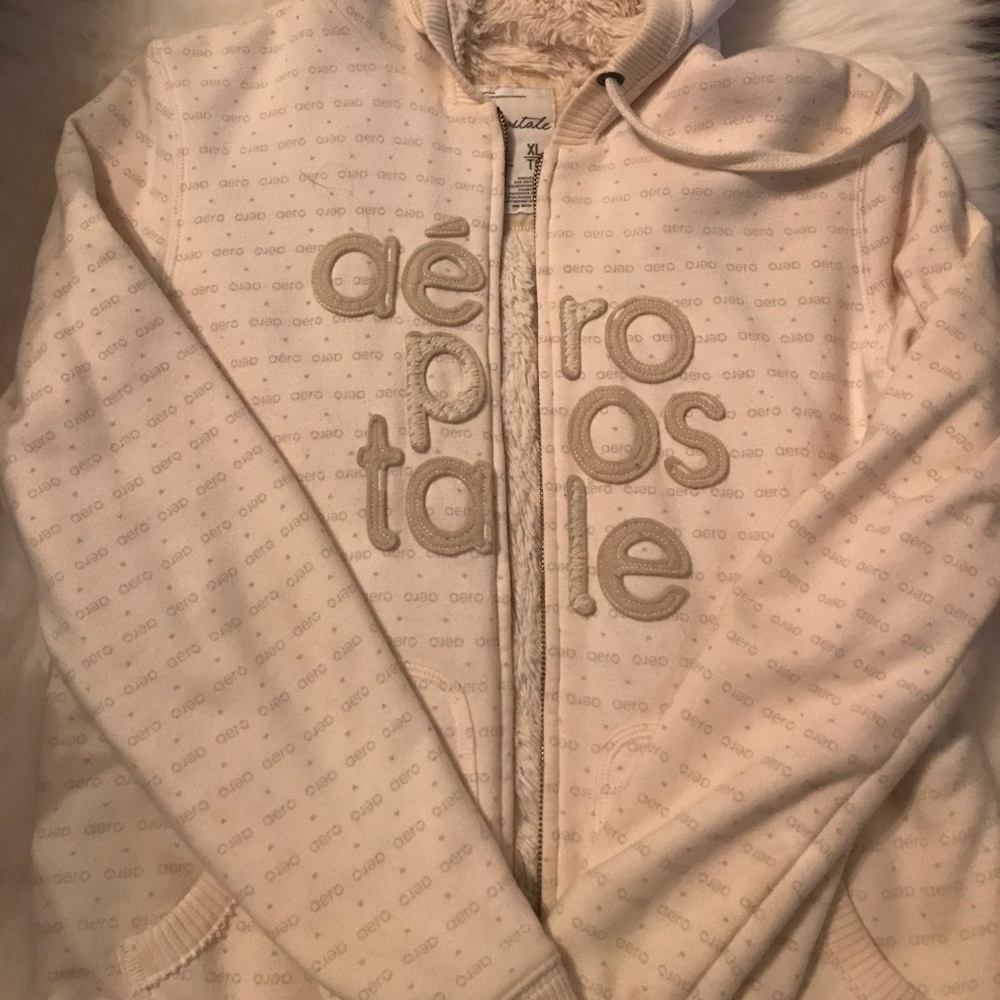 Aeropostale cream zip up Jacket