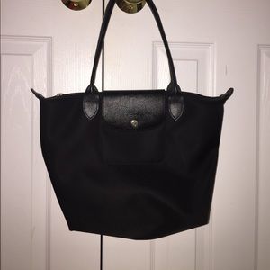 Black longchamp designer tote bag