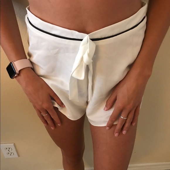 White pajamas with navy piping - Picture 6 of 6