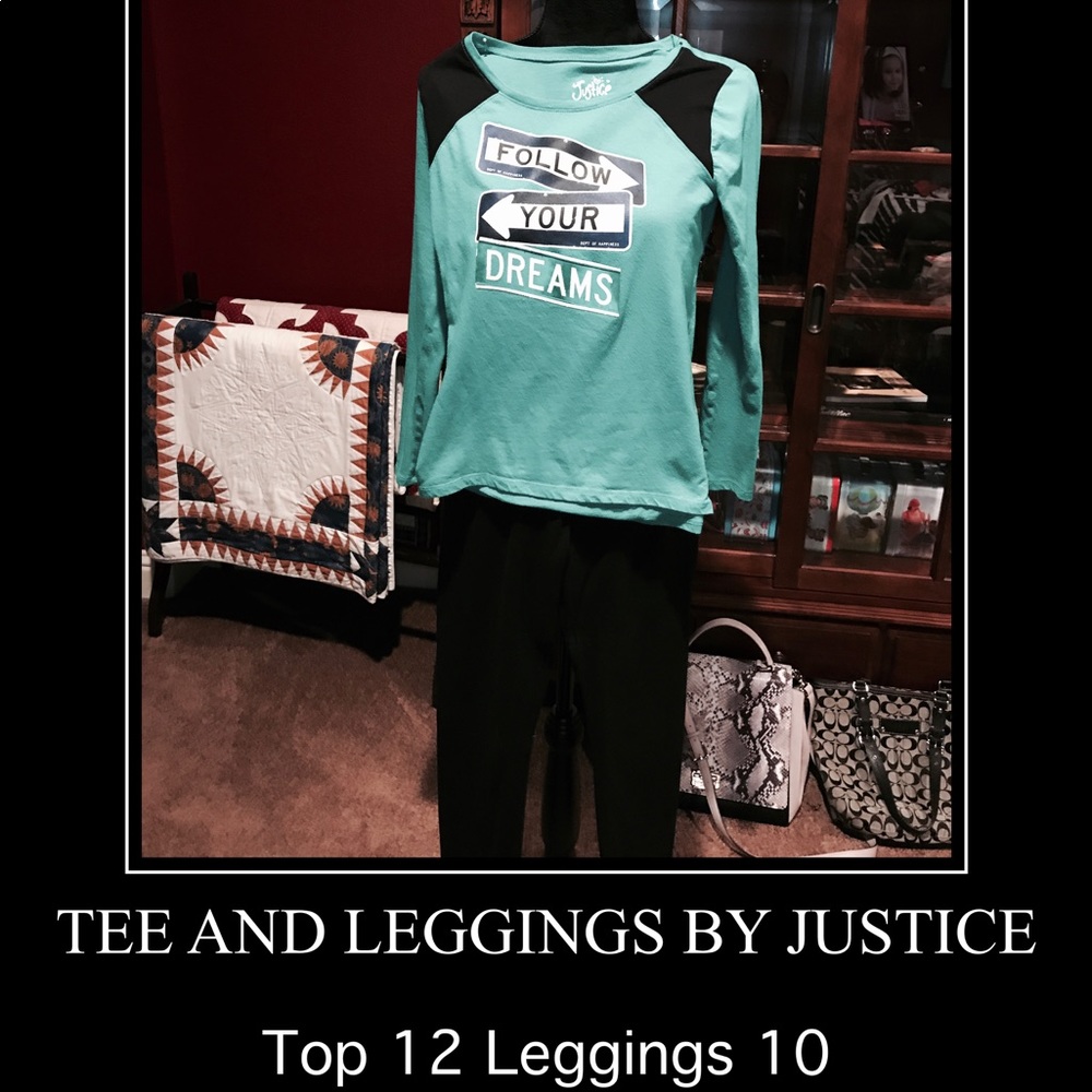 A cute outfit for school. Justice made both.