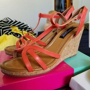 Orange wedge sandles