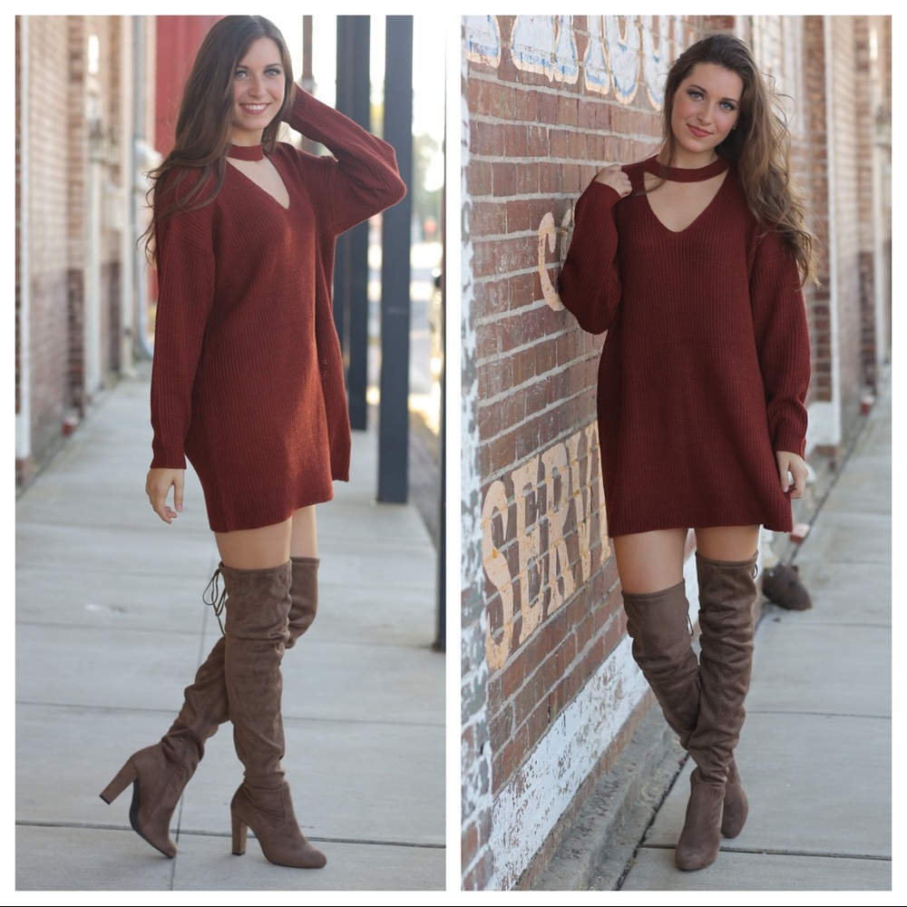 ✨LAST PAIR✨Taupe over the knee vegan suede boots - Picture 4 of 4