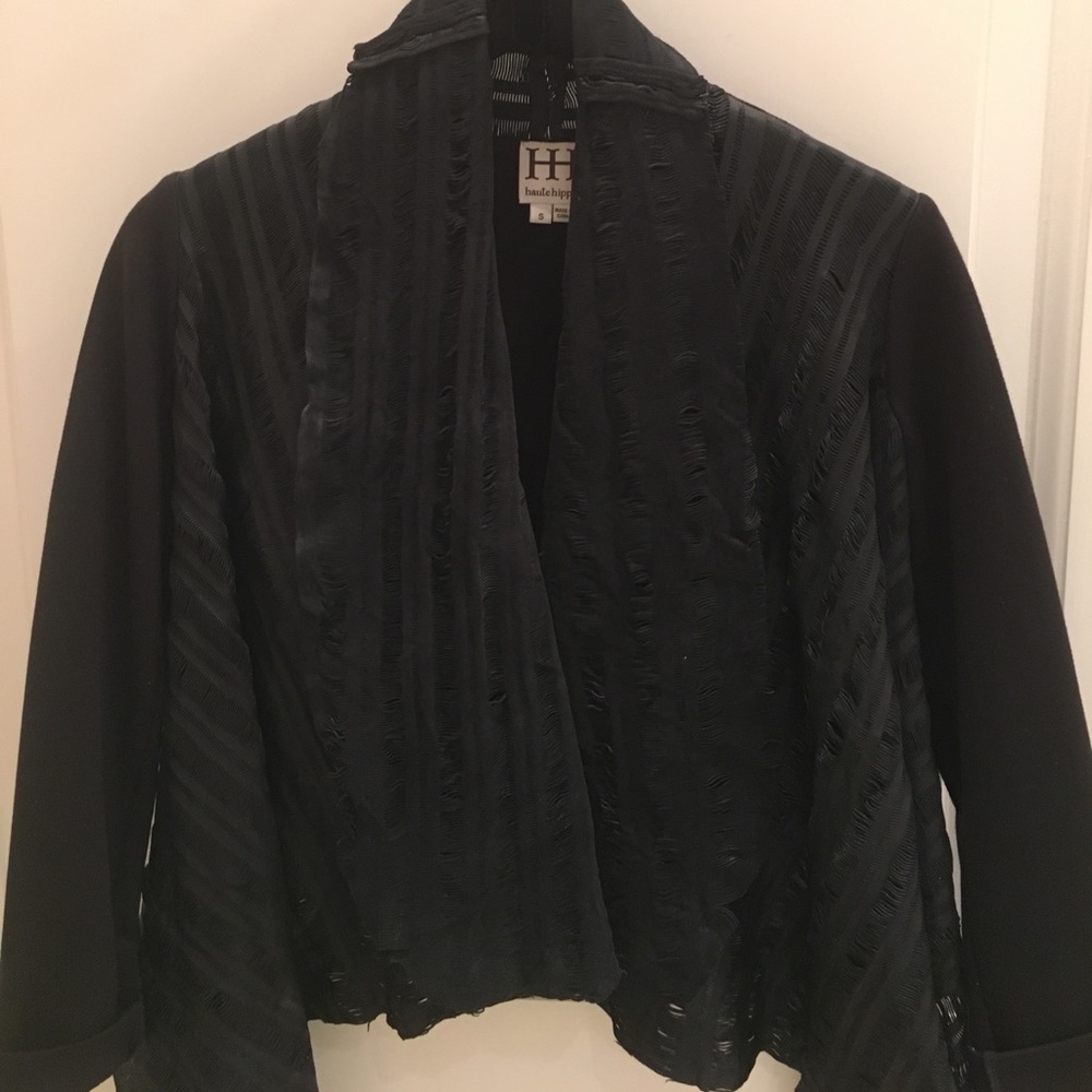 Haute hippie leather and cotton jacket