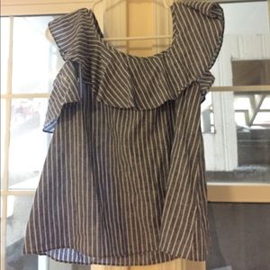 Madewell one shoulder ruffled top (size 4)