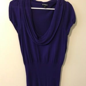 Express short sleeve small cowl neck sweater