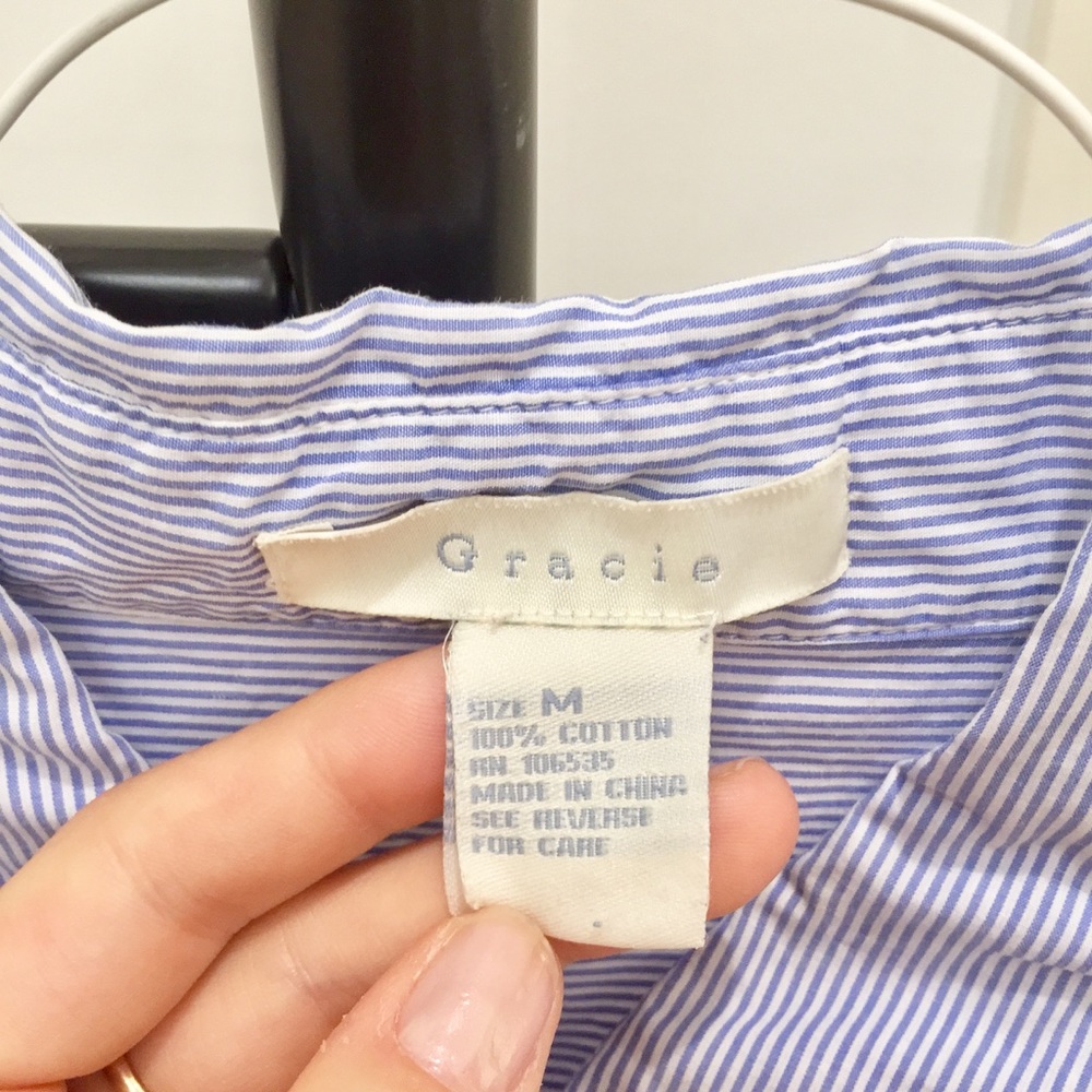 Gracie Pinstriped Button Down Tunic - image 3