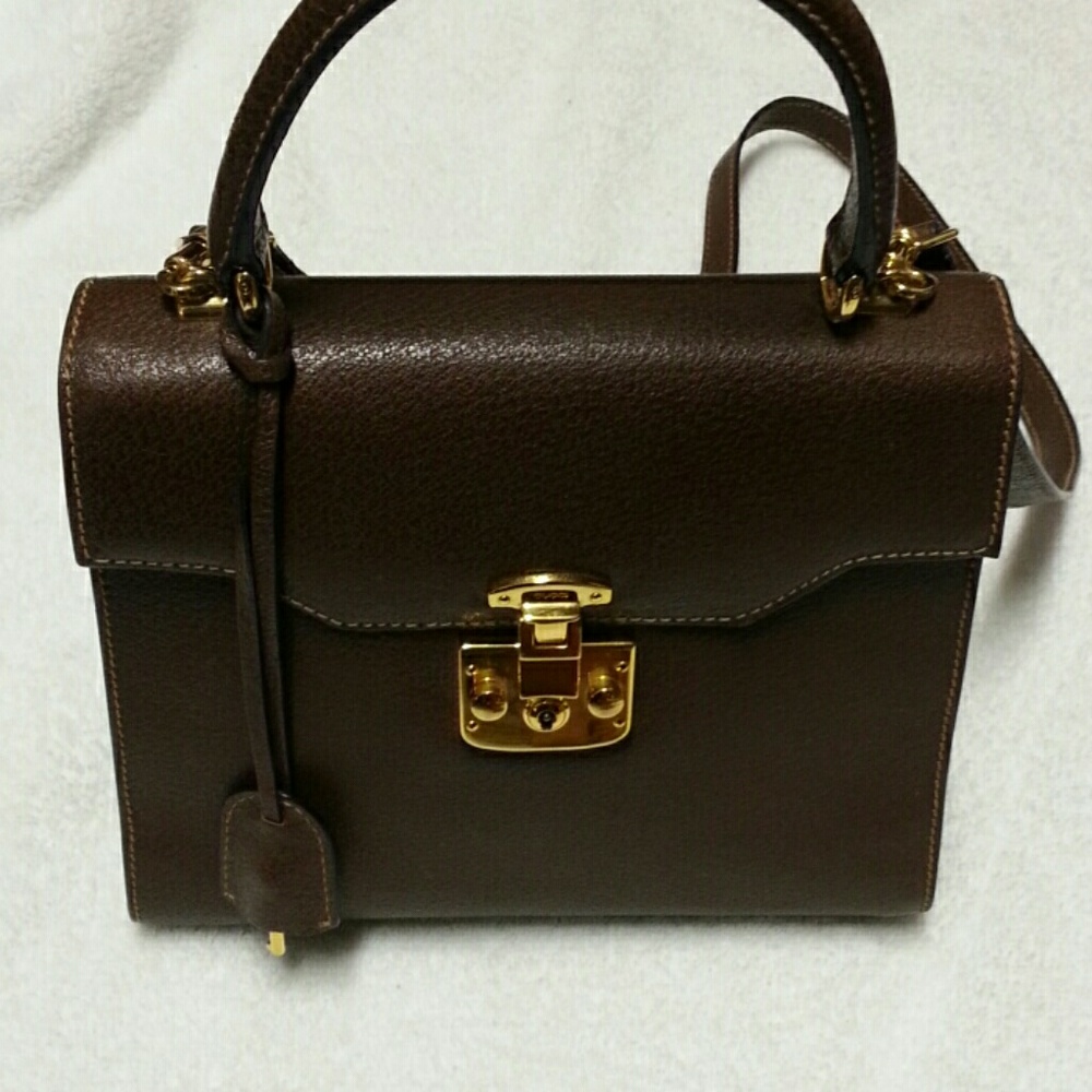 SOLD--Authentic rare Gucci handbag 1950's 9x9x4 - Picture 3 of 8