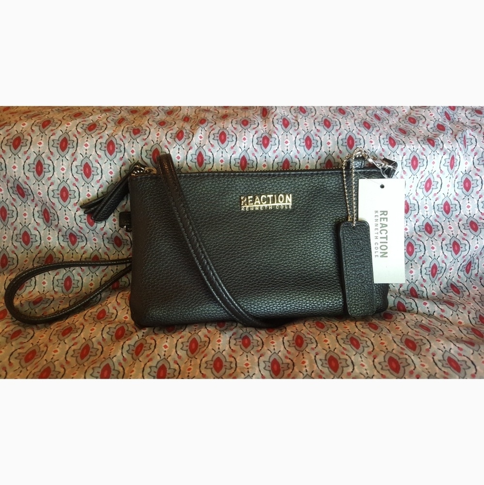 Kenneth Cole Leather Triple Entry Mini Crossbody