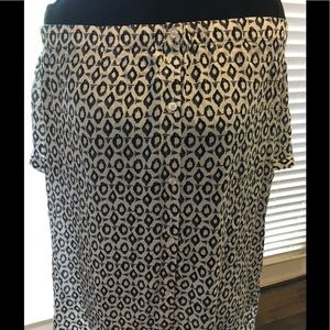 Black and cream Off  the Shoulder blouse