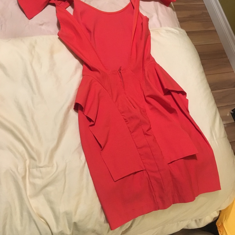Sexy, backless red orange S.Y.L.K dress