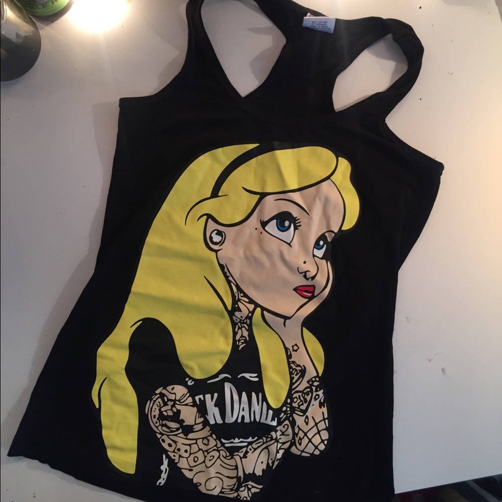 Tattooed Alice in Wonderland racer back tank