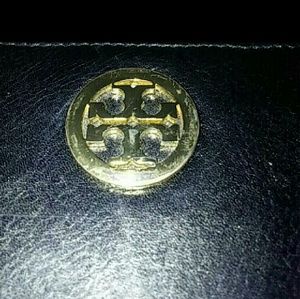 BLACK LEATHER TORY BURCH WALLET