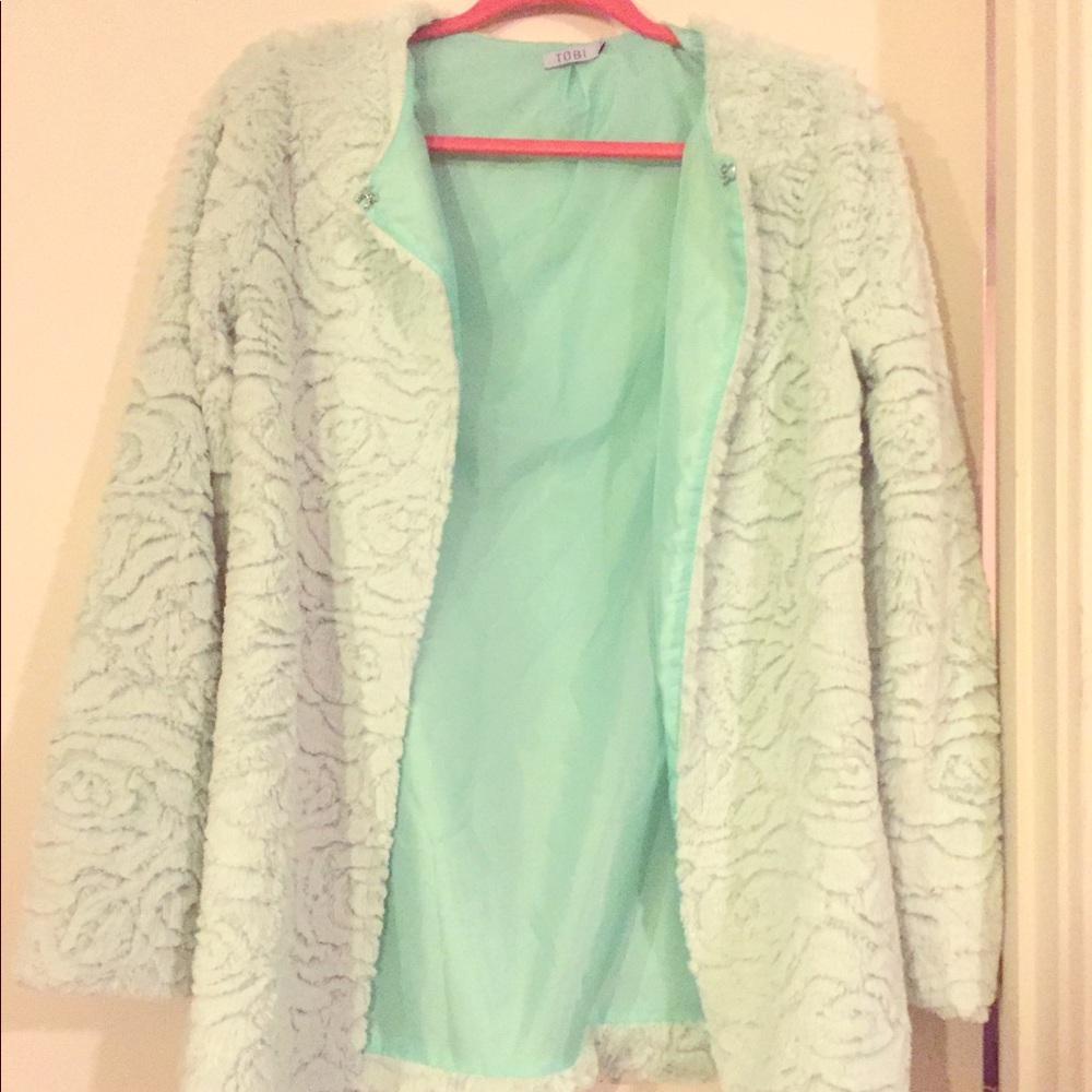 Mint Green Faux Fur Jacket