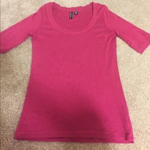 Pink boat neck casual tee