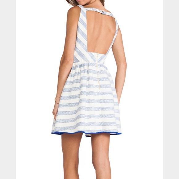 Line & Dot Striped, cut out back dress! - Picture 1 of 4