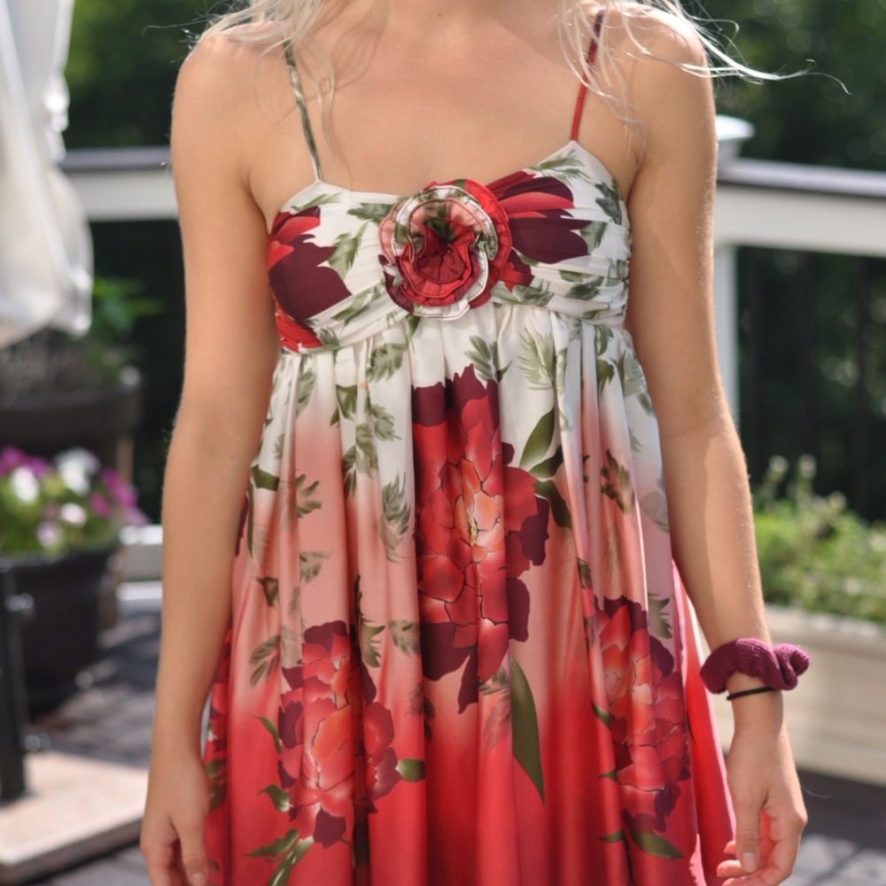 floral babydoll mini dress homecoming / date night