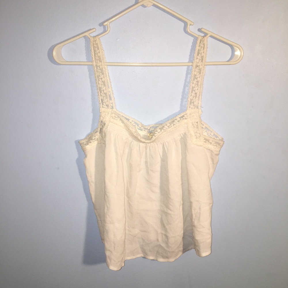 Pacsun White Sheer and Lace Crop Top