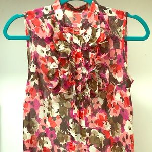 Floral ruffle blouse