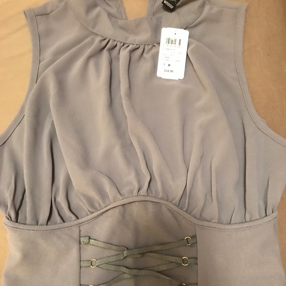 Silver gray top
