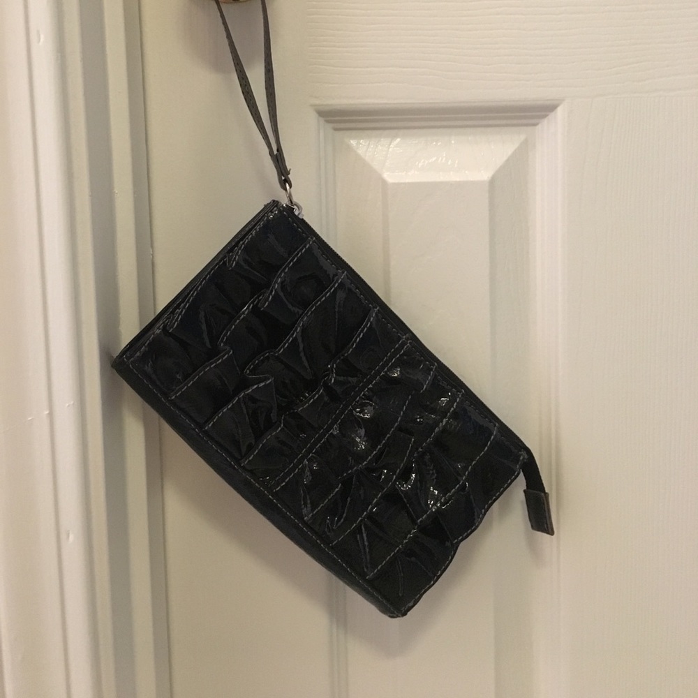 Black patent wristlet