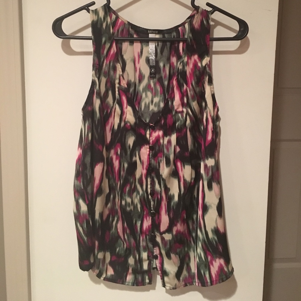 Button-down blouse tank