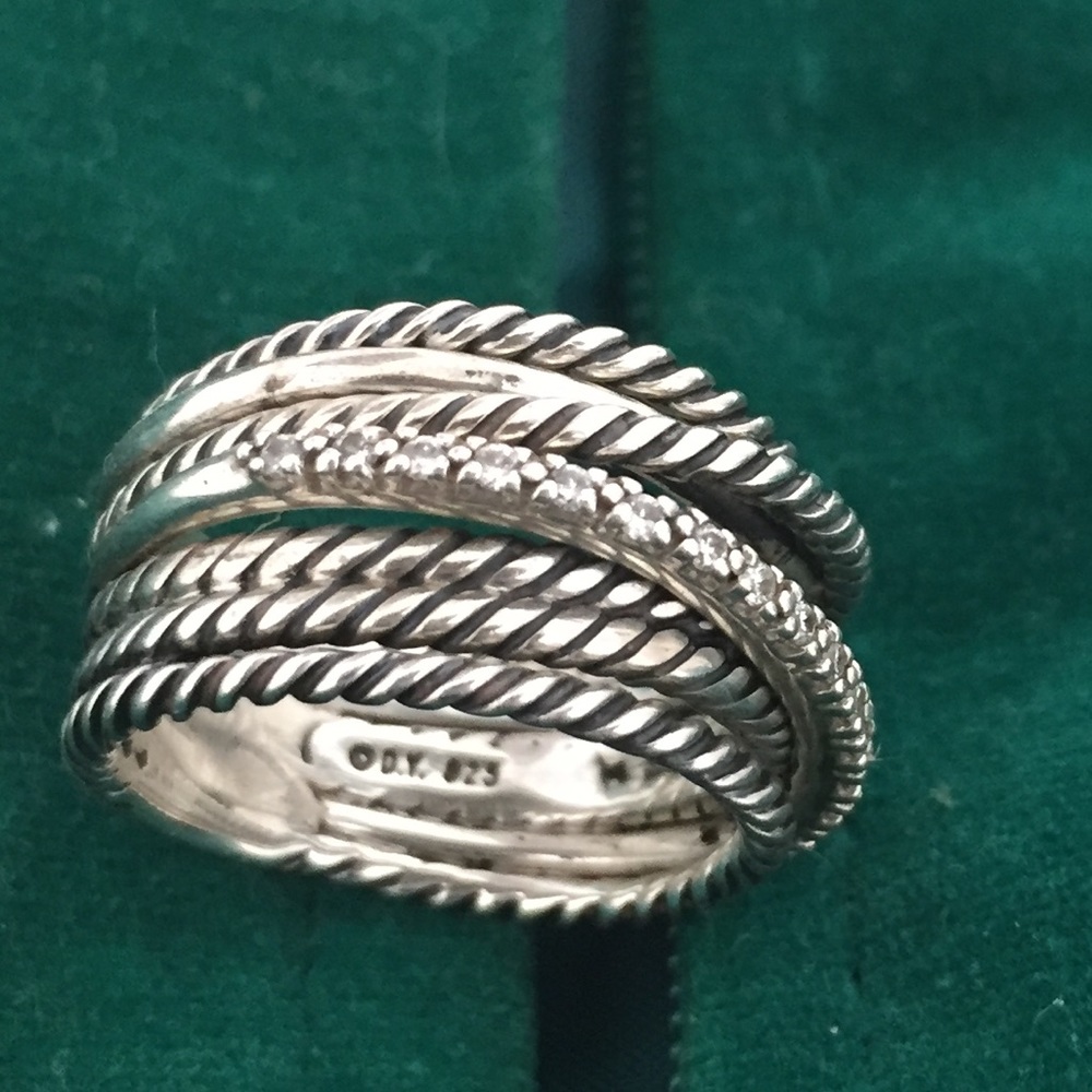 David Yurman diamond double crossover ring