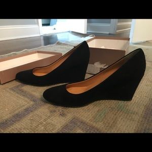 Jcrew healed shoes. Black suede wedges