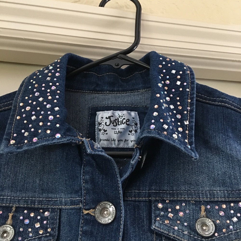 Girls sleeveless denim jacket