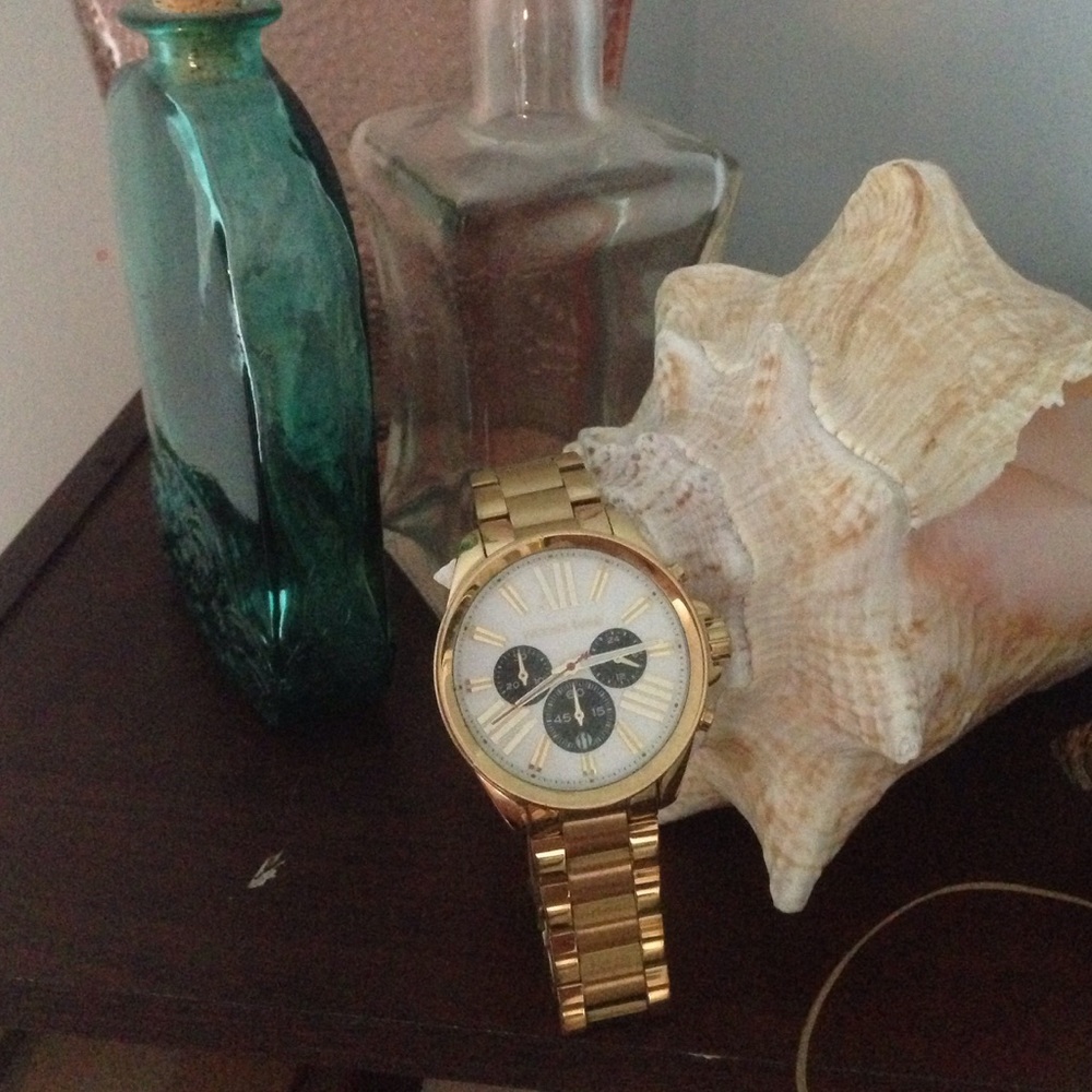 Gold large face Michael Kors watch
