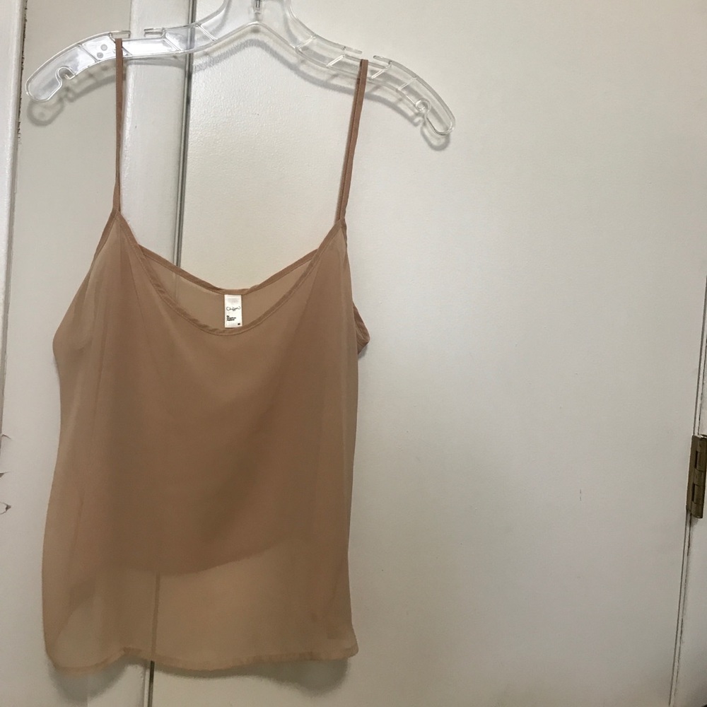 American Apparel chiffon crop sheer shirt