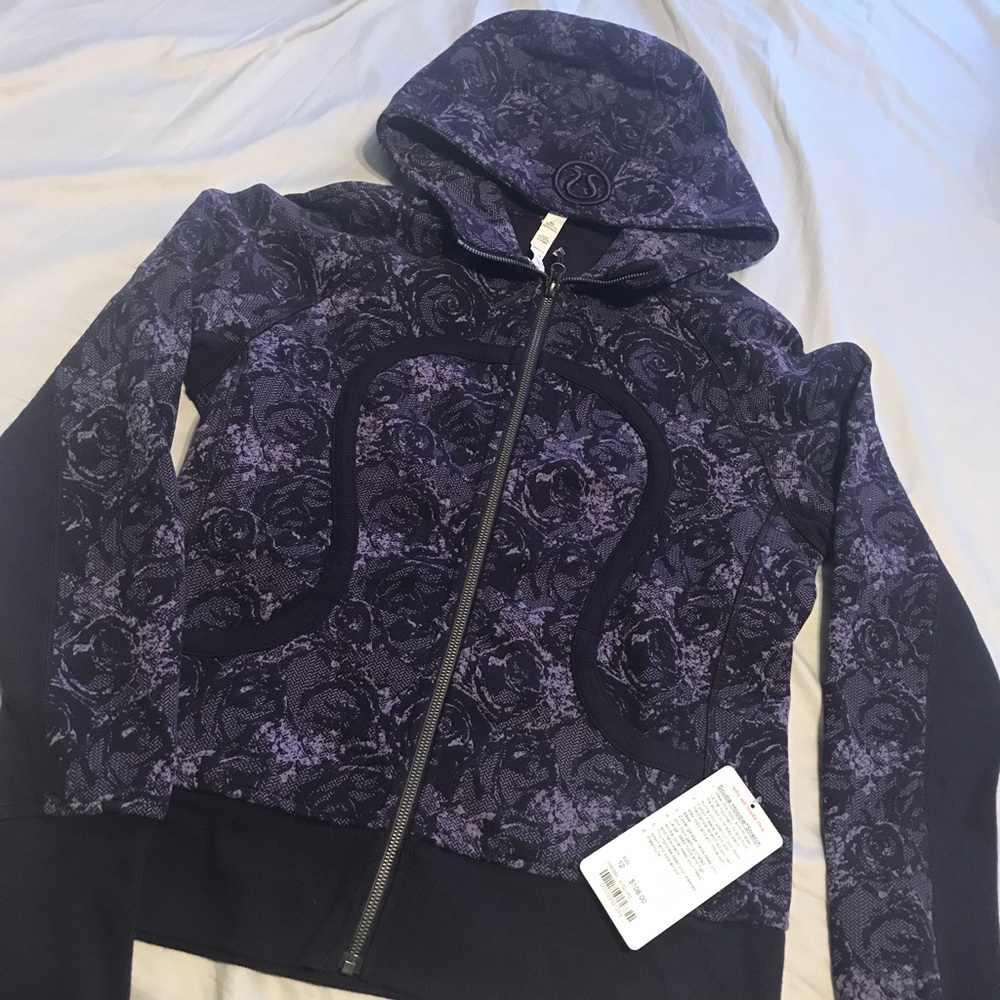 **NEW** Lululemon Purple floral Scuba Hoodie
