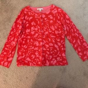 Delicate pink and red cardigan