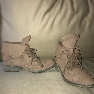 Brown combat boots