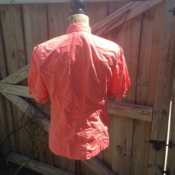 Chicos Peach Mandarin Collar Top Jacket 1 Medium - Picture 5 of 5