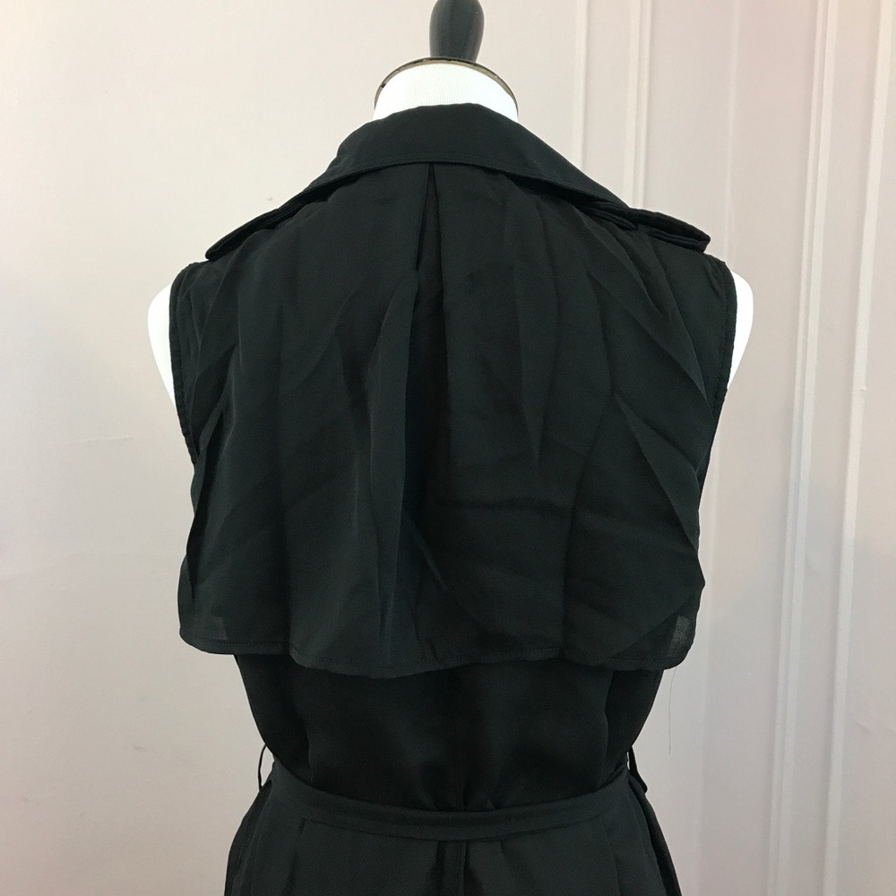 ONE LEFT! Black Semi- Sheer Sleeveless Long Duster - Picture 8 of 8