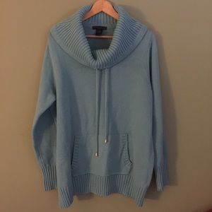 Blue Cowl Neck Sweater