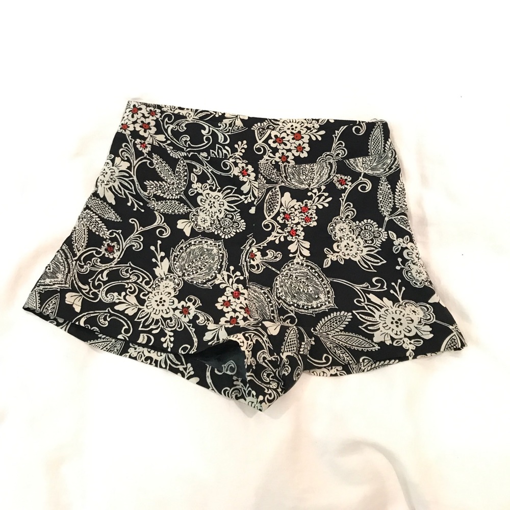 Floral Printed Beaded Shorts