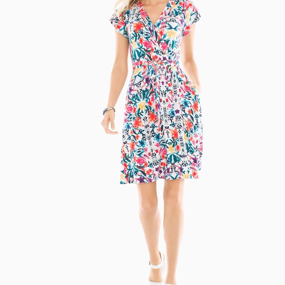 Flutter sleeve wrap dress