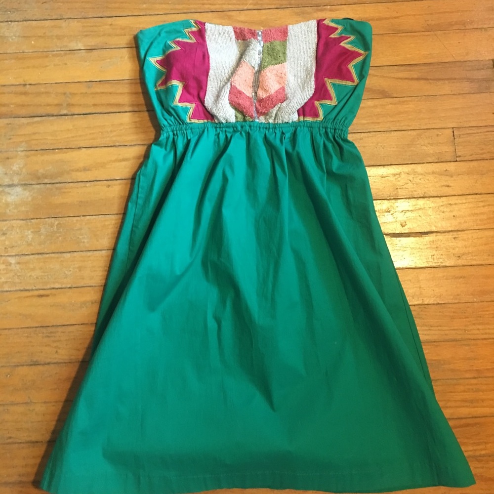 Judith March green embellished strapless