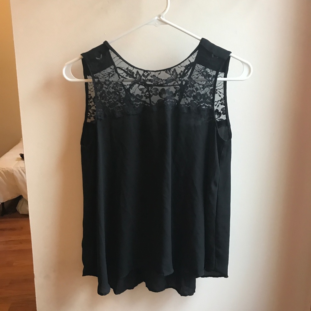 Zara Black Lace Top with Back Detail
