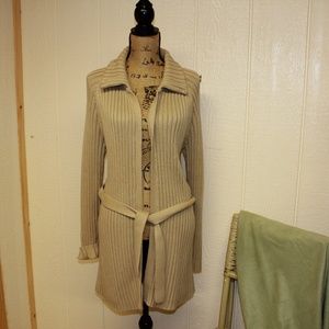 J Crew open belted cardigan